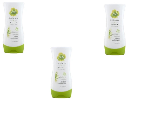 BL Fds Intimate + Limpieza Corporal Aloe Fresco 10 oz cada uno *PAQUETE DE TRES*