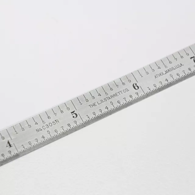 Starrett C305R 12" Steel Rule 1/2" Wide 10ths 100ths 32nds 64ths USA Flexible Starrett C305R 12" Steel Rule 1/2" Wide 10ths 100ths 32nds 64ths USA Flexible