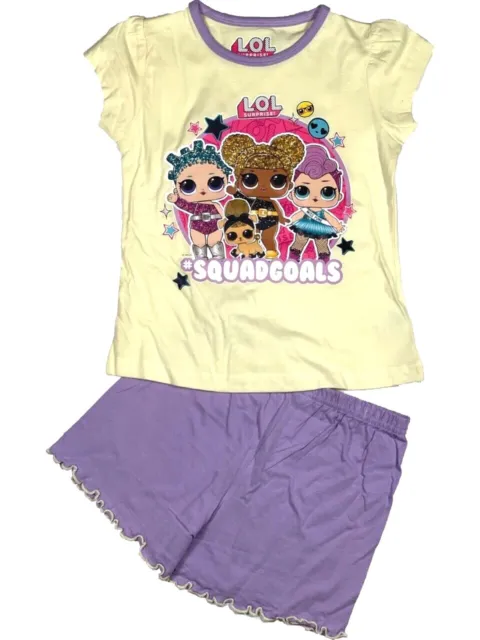 Official LOL Surprise Shorts Pyjamas Pajamas Pjs Girls Kids Children's 5 6 Yrs