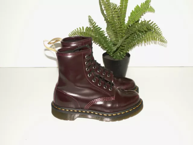 Dr. Martens 1460 VEGAN cherry red oxford rub off boots UK 4 (best fit 3.5)