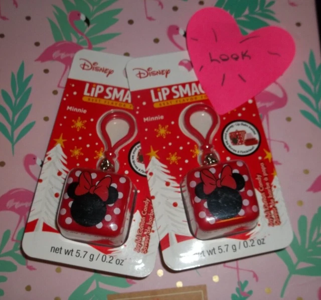 2 MINNIE MOUSE Joyful Cotton Candy  LIPSMACKERS  Lip Balm  STOCKING STUFFER  NWT