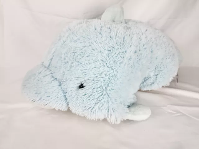 Pillow Pet Sneaky Dolphin Plush Light Blue 24"L 18"W Stuffed Animal XL Very Soft