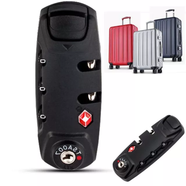 TSA 3 Digit Password Lock Steel Wire Security Lock Suitcase Luggage Coded Lock