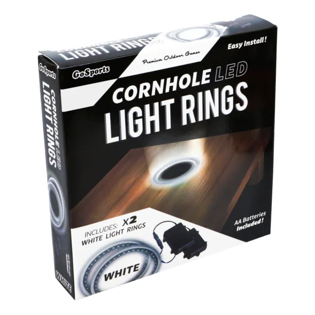 2 NEW GoSports Cornhole Light-Up LED Ring Kit Works with All Cornhole Sets WHITE