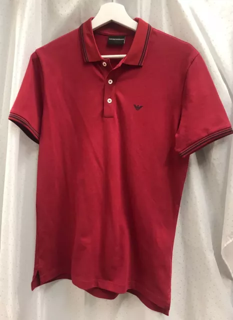 ARMANI POLO T Shirt Red Med $24.85 - PicClick