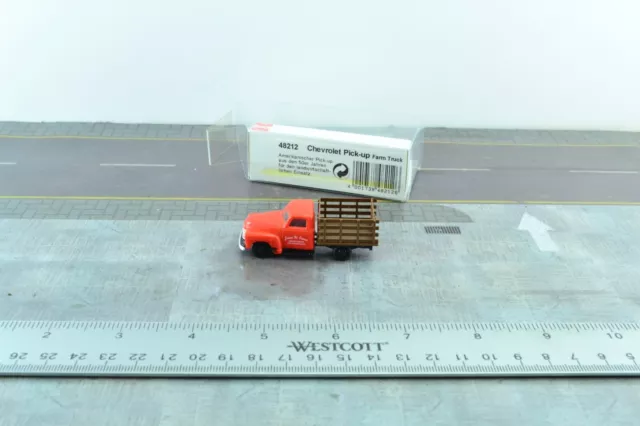 Busch 48212 Chevrolet Stake Pick Up Farm Truck Orange  1:87 Scale HO