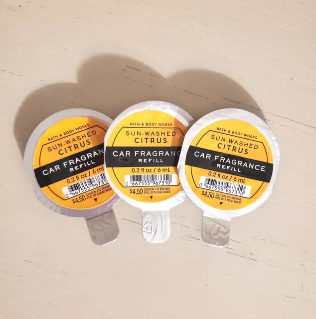 3 Scentportable REFILLS Bath & Body Works SUN WASHED CITRUS Air Freshener Refill