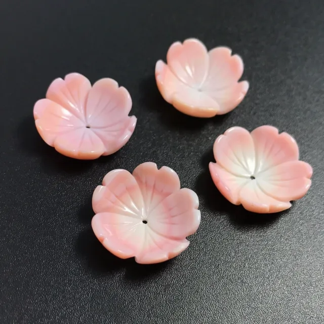1 PC Natural Queen Conch Shell 18mm Carve Flower - NEW DIY Bead Design Wholesale