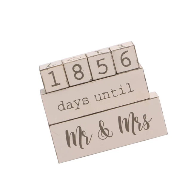 Boda - Cuenta atrás - Calendario para mujer Calendario de madera Bloque