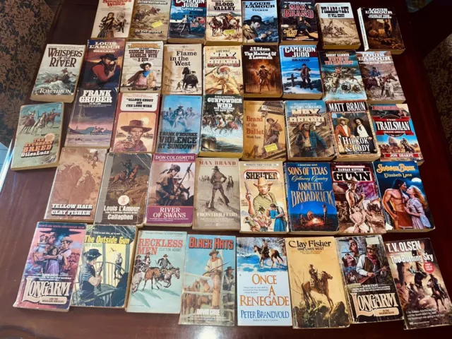 LOT 42 Vintage Old Western Cowboy Paperback Books Novels (see Photos for Titles)
