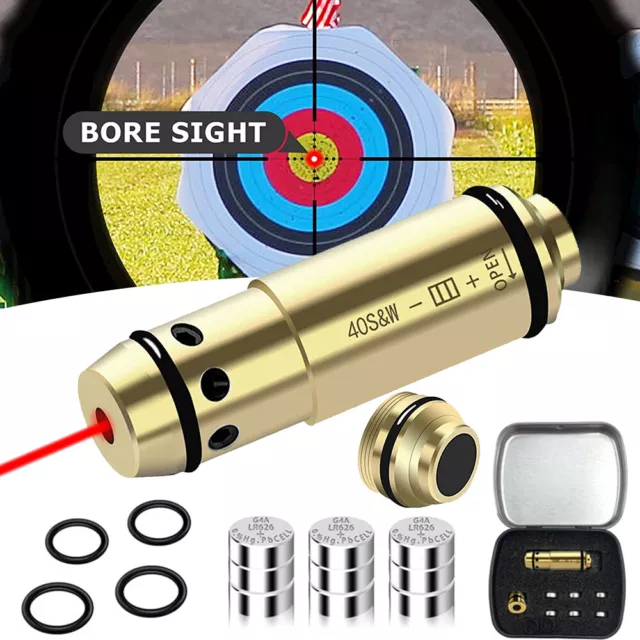 40S&W Red Laser Bore Sight Cartridge Boresight Dry Fire Shooting Training Brass