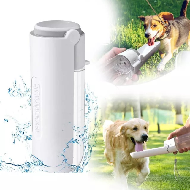 Hunde Trinkflasche Wasserflasche für Unterwegs mit Futterbehälter und Wassernapf