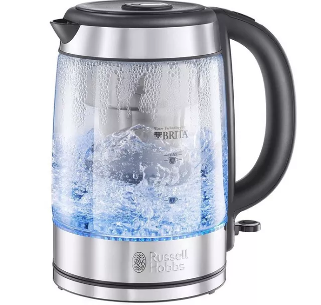 Russell Hobbs Purity Glass Kettle BRITA Filter Blue Illumination 3kW 20760-10