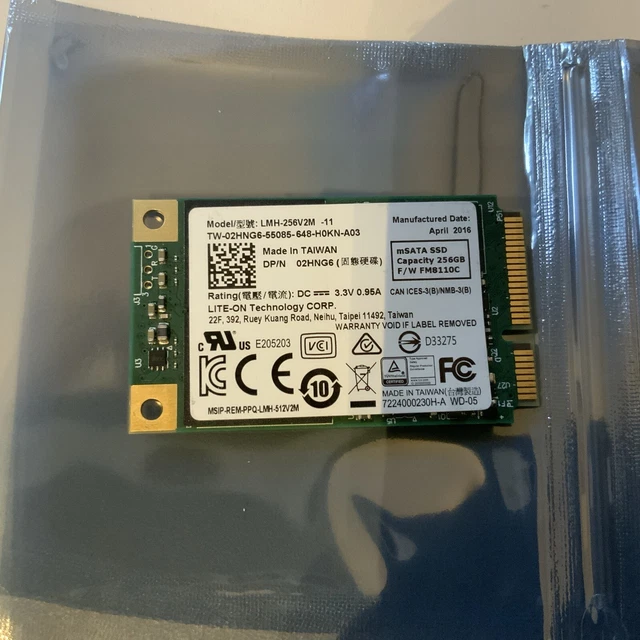 256Gb mSATA III SSD Lite-On Dell 2HNG6. LMH-256V2M