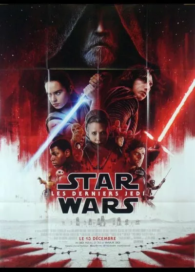 affiche du film STAR WARS 8 LES DERNIERS JEDI 120x160 cm