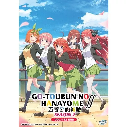 Anime DVD Gotoubun no Hanayome Season 1+2 +Movie (Ep 1-24 end) (English Dub)