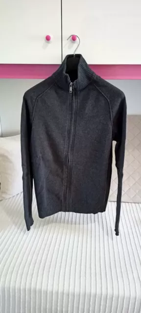 Maglione cardigan per uomo, marca Angelo Litrico, colore grigio scuro, taglia M
