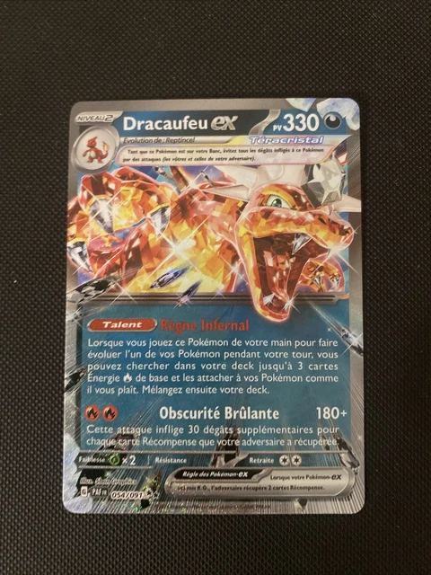 CARTE POKÉMON DRACAUFEU Ex Téracristal 054/091 - Destinée De Paldea CARTE POKÉMON DRACAUFEU Ex Téracristal 054/091 - Destinée De Paldea