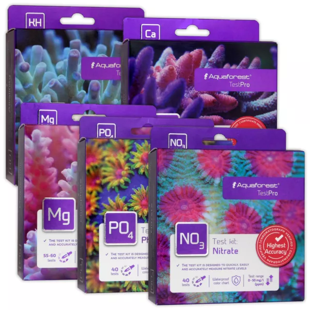 Aquaforest Test Pro Kit Alkalinity Ca Mg Nitrate Phosphate Aquarium Fish Tank