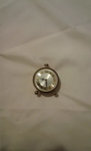 Vintage Miniature Brass Alarm Clock