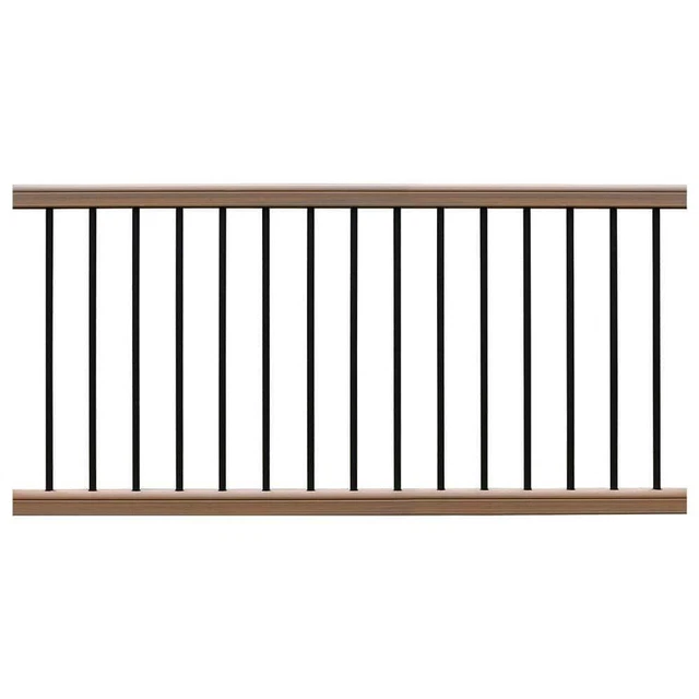 Ulk Railing NEWTECHWOOD DECK RAILING System Brown Balusters+Bracket+Footblock+Rail ...