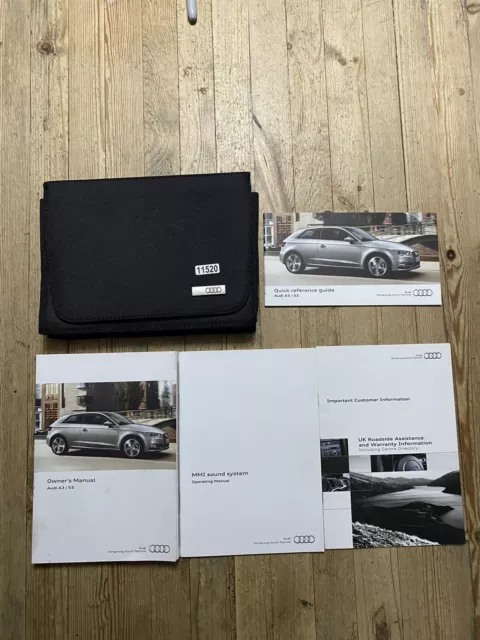 2012-2016 AUDI A3 / S3 OWNERS HANDBOOK MANUAL PACK AND WALLET 2013 Ref11520