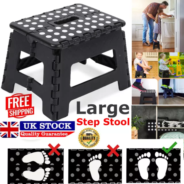 Large Multi-Purpose Fold Step Stool Plastic Home Kitchen Foldable Easy Storage