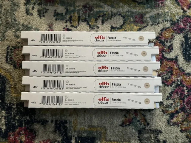 5 Pack - New Elfa Decor Fascia Birch 1' ×1-1/4"