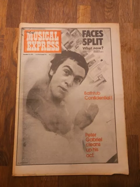 NME New Musical Express December 27th 1976, Peter Gabriel Cover