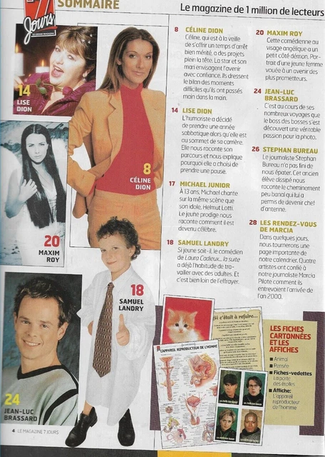 7 DAY MAGAZINE-CELINE Dion René Angelil-Helmut Lotti-Maxim Roy-Tom ...