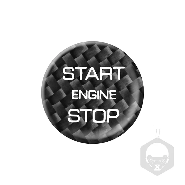 Adesivo Fibra di Carbonio Motore Auto Start Stop Pulsante Accensione Ritaglio per Land Rover A