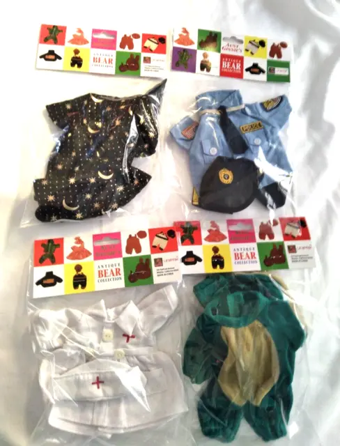 New Aunt Gennie's Unipak 8" Bear Doll Halloween Costumes Outfit Clothes Lot #6