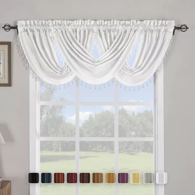 1PC Soho Luxury Waterfall Decorative Trim Window Valance 11 Colors