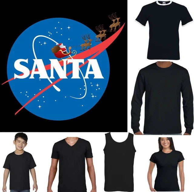 Nasa T-Shirt Uomo Divertente Natale Babbo Segreto Accessori Regalo Smanettone