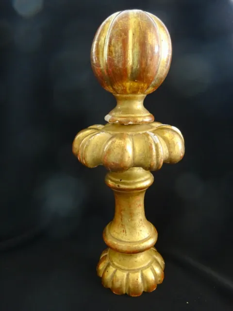 Antique Gold Finial Wood French Bold Furniture Pair French Salvage Home Decor