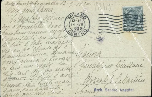 bs319 cartolina  roncobello 1928 provincia di bergamo lombardia 2