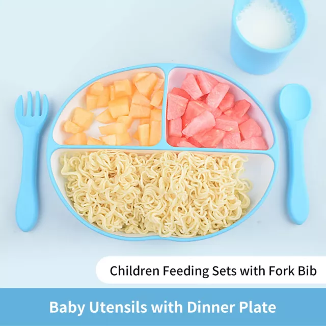 4 piezas / juego de arnés para niños mango cómodo cuidado de alimentos utensilios de bebé con