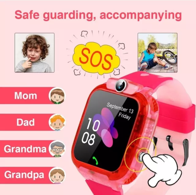 Smartwatch Per Bambini Orologio Da Polso Telefono Bambini Con Chiamata Rosa S12 3