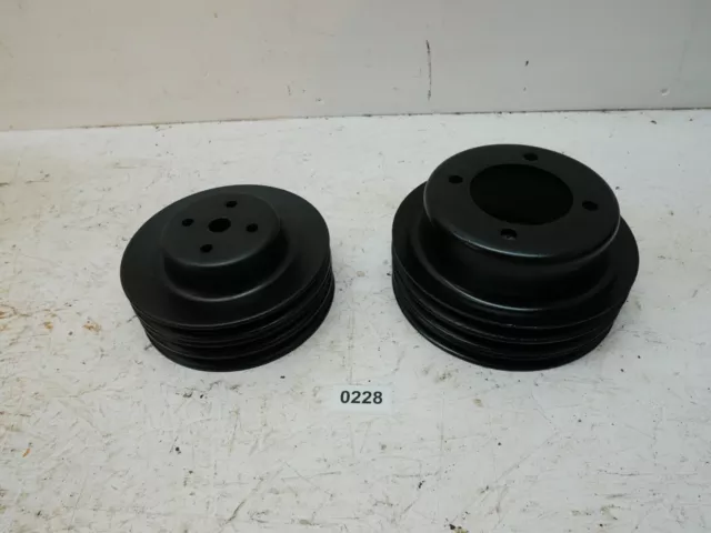 AMC Jeep GRAND WAGONEER V8 4 Bolt 3 Groove Crank Water Pump Pulley for A/C SET
