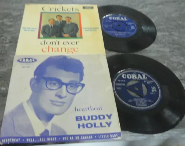 JOB LOT 4 BUDDY HOLLY CRICKETS :4 CORAL EP`s