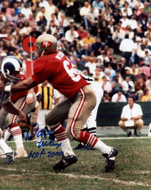 DAVE WILCOX SIGNED 8x10 PHOTO + HOF 2000 SAN FRANCISCO 49ERS LEGEND BECKETT BAS