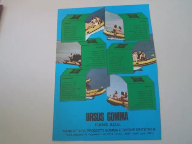 advertising Pubblicità 1973 URSUS GOMMA - VIGEVANO