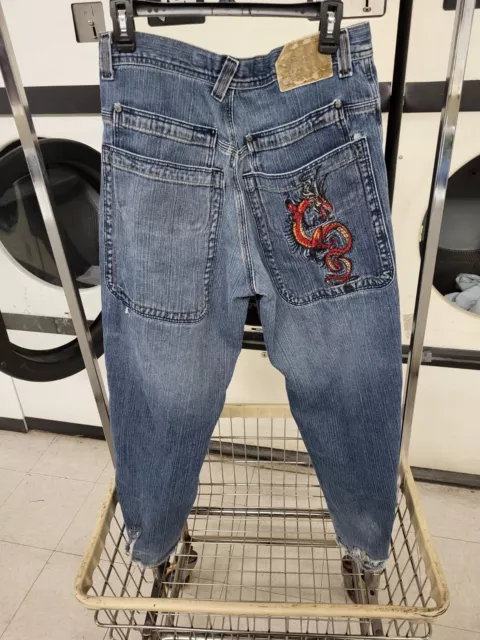 Vintage JNCO Jeans Hip Hop Baggy Wide Skater 32x30 Dragon Y2k 90s Retro