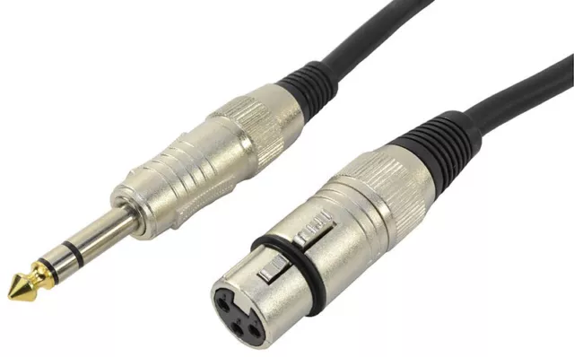 XLR female to 1/4" Stereo Jack Lead - Patch Cable Various Lengths