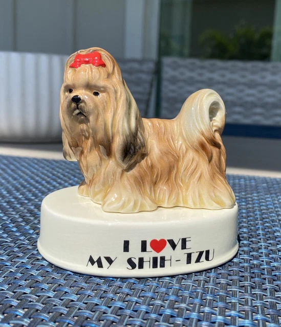 Vintage George Good “I Love My Shih-Tzu” Porcelain Dog Figurine-Made Japan