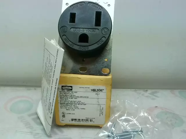 Hubbell HBL9367 Receptacle 50A 250VAC 2 Pole 3W - NEW IN BOX
