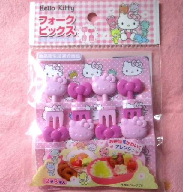 SANRIO HELLO KITTY Japanese Lunch Box Bento Food  FORK Picks 8pcs  KAWAII!!