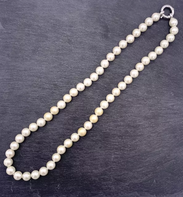 925 Collier de Perles, Perle D'Eau Douce , Femmes, 46 CM Long, Bon État