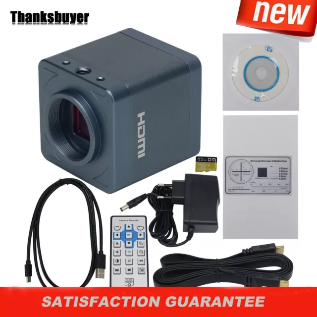 HY-6110 4K UHD Digital Microscope HDMI Camera w/ h 32G Storage Card HDR Black