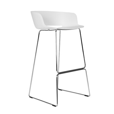 PEDRALI sgabello da bar Babila 2748 odo Fioravanti BIANCO CROMATO SH 74,5 cm 